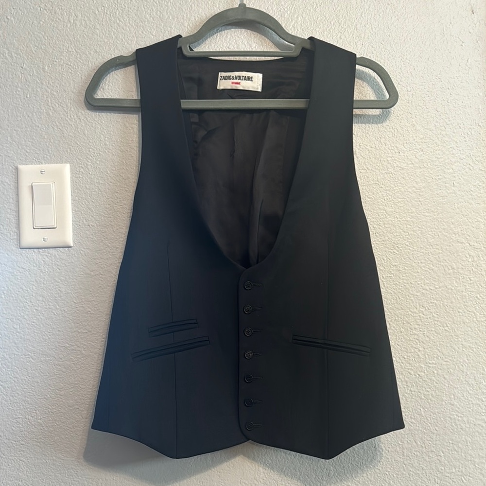 Zadig & Voltaire Black Vest Classic Tailored Fit